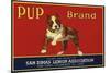 Pup Brand - San Dimas, California - Citrus Crate Label-Lantern Press-Mounted Art Print