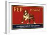 Pup Brand - San Dimas, California - Citrus Crate Label-Lantern Press-Framed Art Print