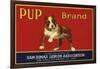 Pup Brand - San Dimas, California - Citrus Crate Label-Lantern Press-Framed Art Print