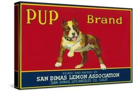 Pup Lemon Label - San Dimas, CA-Lantern Press-Stretched Canvas