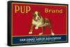 Pup Lemon Label - San Dimas, CA-Lantern Press-Framed Stretched Canvas