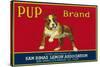 Pup Lemon Label - San Dimas, CA-Lantern Press-Stretched Canvas