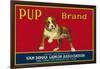 Pup Lemon Label - San Dimas, CA-Lantern Press-Framed Art Print