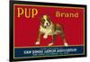 Pup Lemon Label - San Dimas, CA-Lantern Press-Framed Art Print