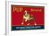 Pup Lemon Label - San Dimas, CA-Lantern Press-Framed Art Print