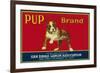 Pup Lemon Label - San Dimas, CA-Lantern Press-Framed Premium Giclee Print