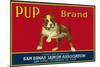 Pup Lemon Label - San Dimas, CA-Lantern Press-Mounted Premium Giclee Print