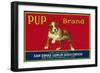 Pup Lemon Label - San Dimas, CA-Lantern Press-Framed Art Print