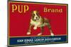 Pup Lemon Label - San Dimas, CA-Lantern Press-Mounted Art Print