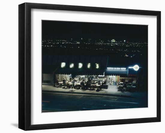 Pupi's Combination Bakery and Sidewalk Cafe on Sunset Strip-Ralph Crane-Framed Photographic Print