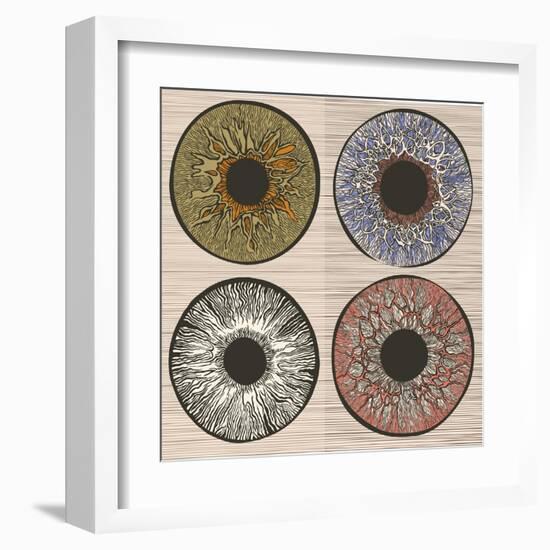 Pupil Variations. Macro Human Eye.-RYGER-Framed Art Print