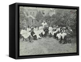 Pupils in the Garden Doing Needlework, Birley House Open Air School, Forest Hill, London, 1908-null-Framed Stretched Canvas