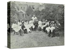 Pupils in the Garden Doing Needlework, Birley House Open Air School, Forest Hill, London, 1908-null-Stretched Canvas