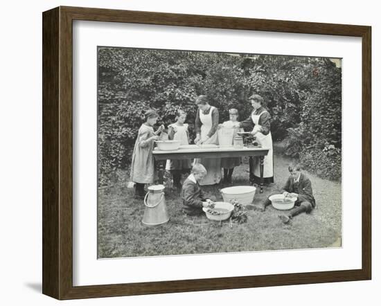 Pupils Preparing Food Outdoors, Birley House Open Air School, Forest Hill, London, 1908-null-Framed Photographic Print