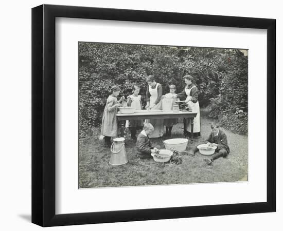 Pupils Preparing Food Outdoors, Birley House Open Air School, Forest Hill, London, 1908-null-Framed Photographic Print