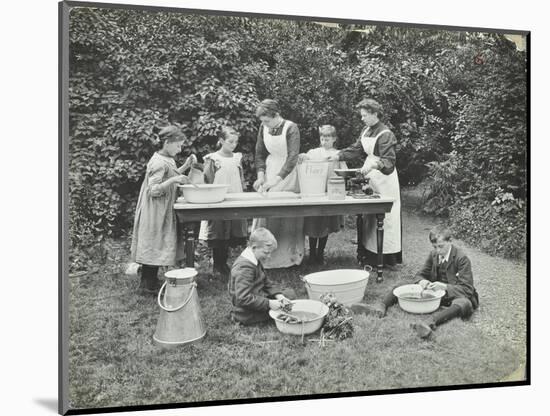Pupils Preparing Food Outdoors, Birley House Open Air School, Forest Hill, London, 1908-null-Mounted Photographic Print