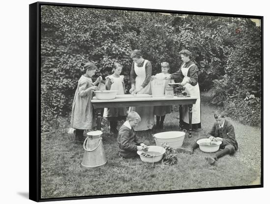 Pupils Preparing Food Outdoors, Birley House Open Air School, Forest Hill, London, 1908-null-Framed Stretched Canvas