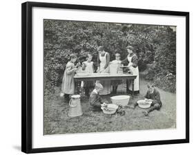 Pupils Preparing Food Outdoors, Birley House Open Air School, Forest Hill, London, 1908-null-Framed Photographic Print