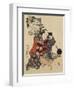 Puppet on Go Game Board, 1820-1834-Katsushika Hokusai-Framed Giclee Print