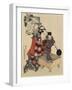 Puppet on Go Game Board, 1820-1834-Katsushika Hokusai-Framed Giclee Print