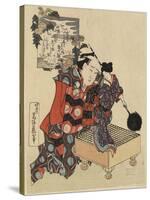 Puppet on Go Game Board, 1820-1834-Katsushika Hokusai-Stretched Canvas