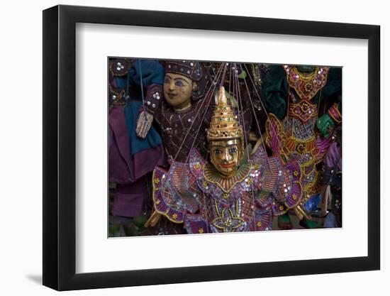 Puppets for sale at night market.-Alison Wright-Framed Photographic Print