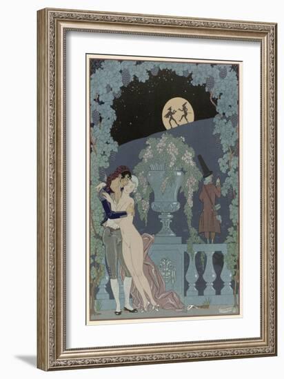 Puppets, Illustration For Fetes Galantes by Paul Verlaine-Georges Barbier-Framed Giclee Print