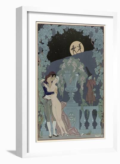 Puppets, Illustration For Fetes Galantes by Paul Verlaine-Georges Barbier-Framed Giclee Print