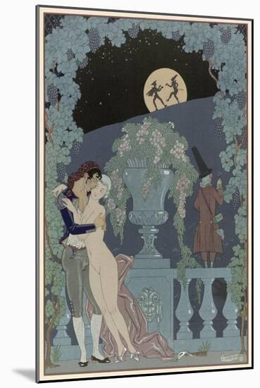 Puppets, Illustration For Fetes Galantes by Paul Verlaine-Georges Barbier-Mounted Giclee Print