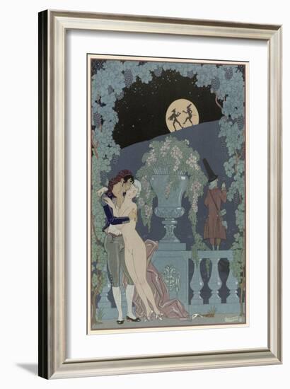 Puppets, Illustration For Fetes Galantes by Paul Verlaine-Georges Barbier-Framed Giclee Print