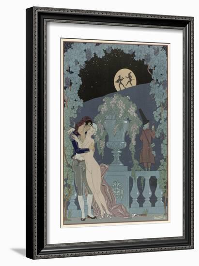 Puppets, Illustration For Fetes Galantes by Paul Verlaine-Georges Barbier-Framed Giclee Print