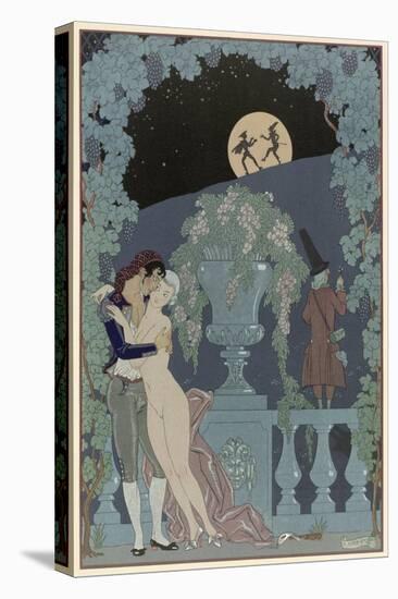 Puppets, Illustration For Fetes Galantes by Paul Verlaine-Georges Barbier-Stretched Canvas