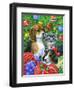 Puppies and Kitten under the Tree-Geraldine Aikman-Framed Giclee Print