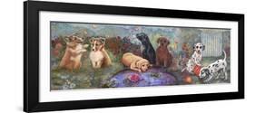 Puppies and Pond-Judy Mastrangelo-Framed Giclee Print