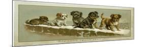 Puppies on a Snowy Wall-null-Mounted Art Print