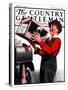 "Puppy by Parcel Post," Country Gentleman Cover, March 15, 1924-J.F. Kernan-Stretched Canvas
