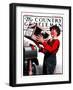 "Puppy by Parcel Post," Country Gentleman Cover, March 15, 1924-J.F. Kernan-Framed Giclee Print