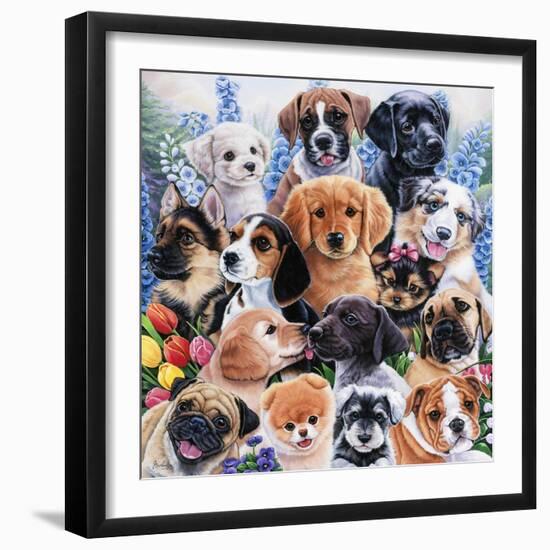 Puppy Collage-Jenny Newland-Framed Giclee Print