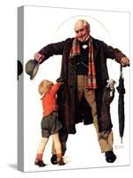 "Puppy in the Pocket" or "The Gift", January 25,1936-Norman Rockwell-Stretched Canvas