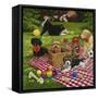 Puppy Picnic-William Vanderdasson-Framed Stretched Canvas