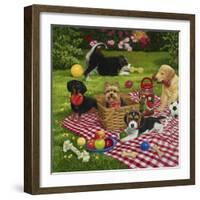 Puppy Picnic-William Vanderdasson-Framed Giclee Print