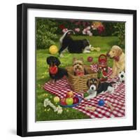 Puppy Picnic-William Vanderdasson-Framed Giclee Print