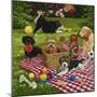 Puppy Picnic-William Vanderdasson-Mounted Giclee Print