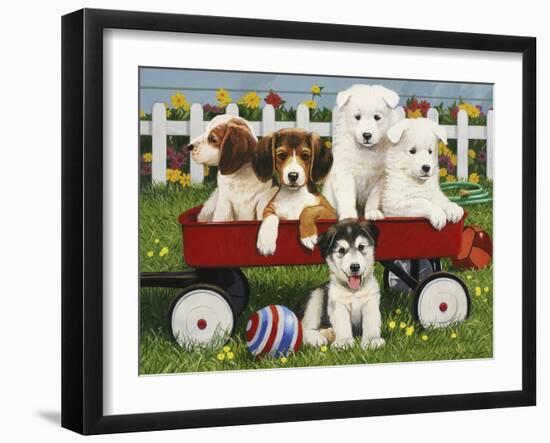 Puppy "Play Date"-William Vanderdasson-Framed Giclee Print