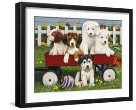 Puppy "Play Date"-William Vanderdasson-Framed Giclee Print