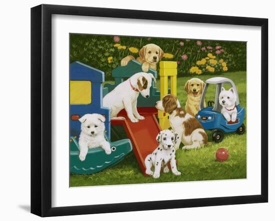 Puppy Playground-William Vanderdasson-Framed Giclee Print