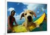 Puppy Riding on Surfboard-Rick Doyle-Framed Photographic Print