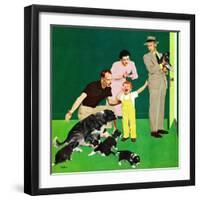 "Puppy Sale", October 6, 1951-George Hughes-Framed Giclee Print