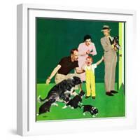 "Puppy Sale", October 6, 1951-George Hughes-Framed Giclee Print