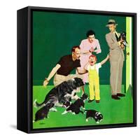 "Puppy Sale", October 6, 1951-George Hughes-Framed Stretched Canvas